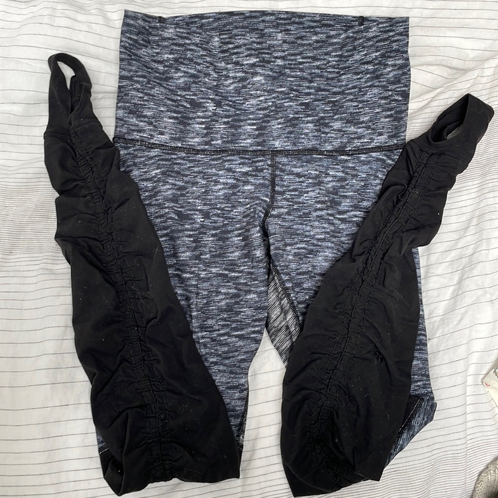 Ruched leg, stirrup lululemon leggings